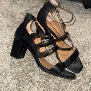 Calvin Klein Black Strappy Block Heels